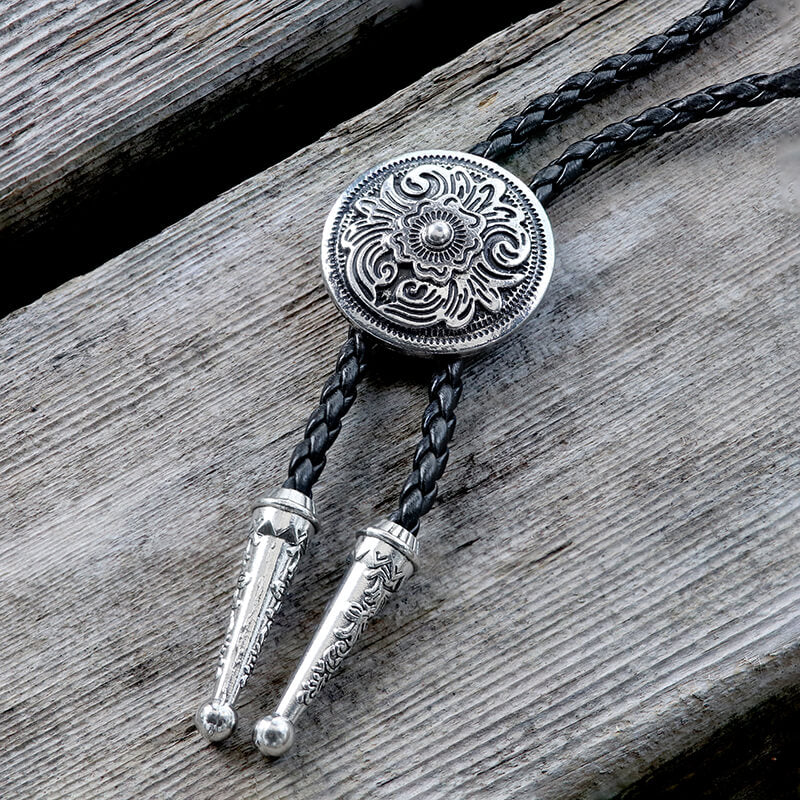 Round Embossed Bolo Tie