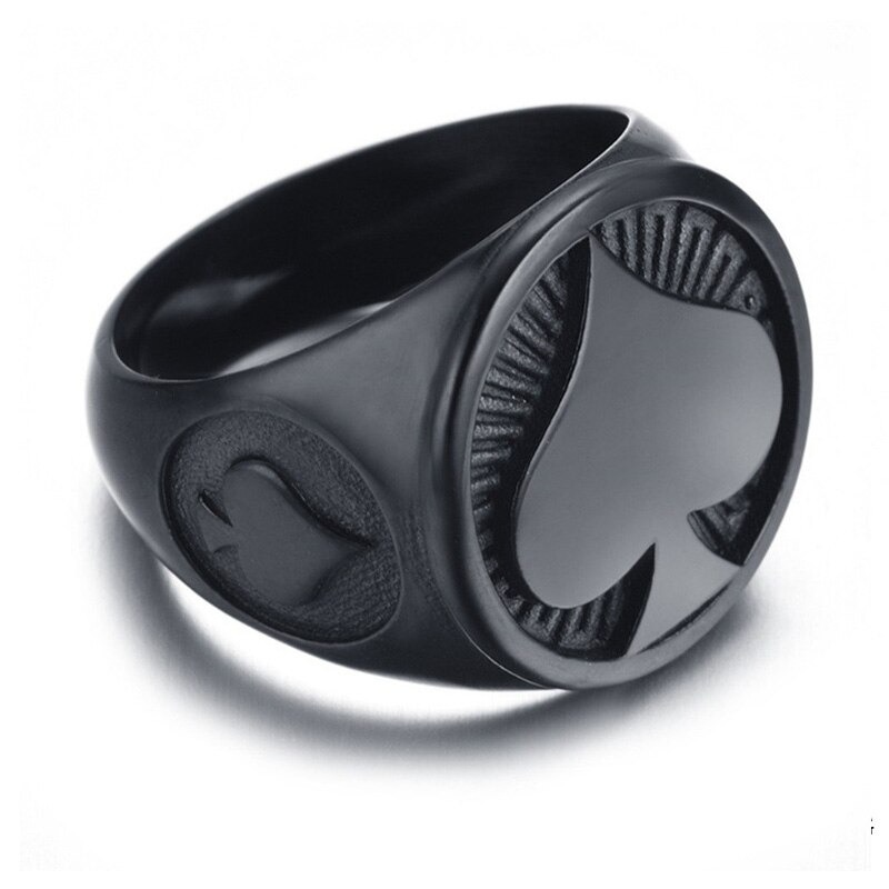 Stainless Steel Ring With Spades / Rock Style Ring / Cool Steel Ring for