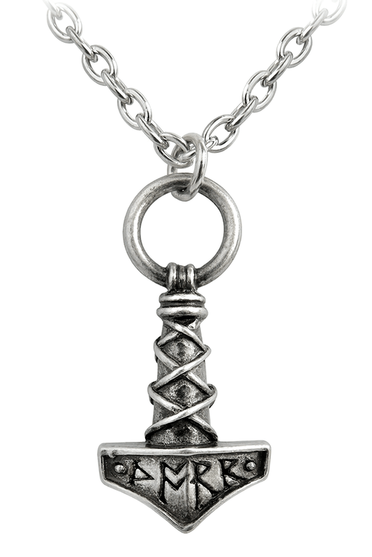 Mini Norse Mjolnir Pendant With Runic Detailing