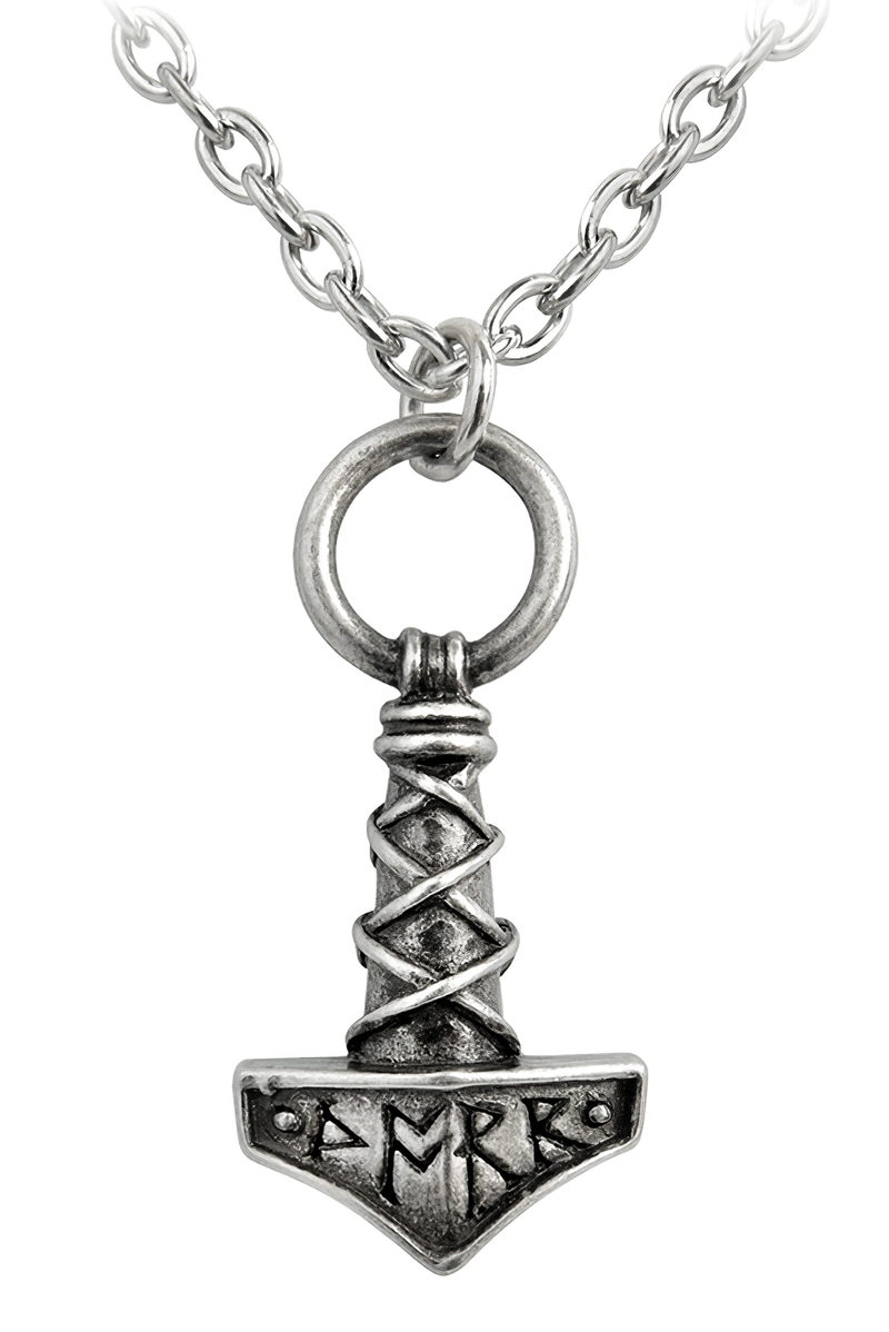 Mini Norse Mjolnir Pendant With Runic Detailing