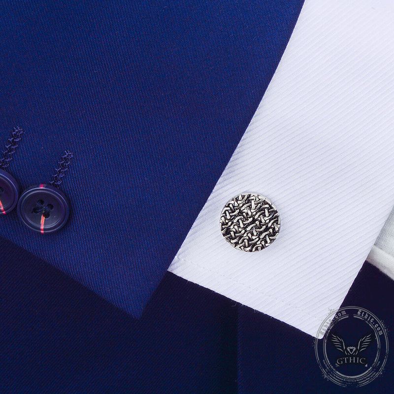 Minimalist Cross Pattern Brass Whale Back Cufflinks