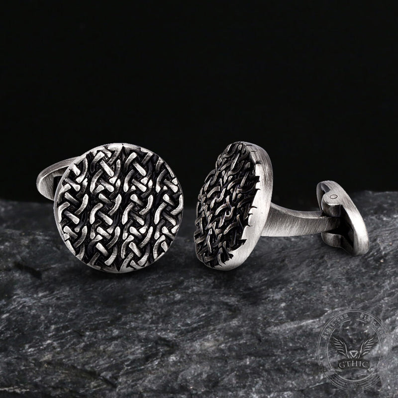 Minimalist Cross Pattern Brass Whale Back Cufflinks