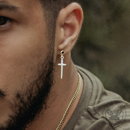 Minimalist Cross Sterling Silver Earrings