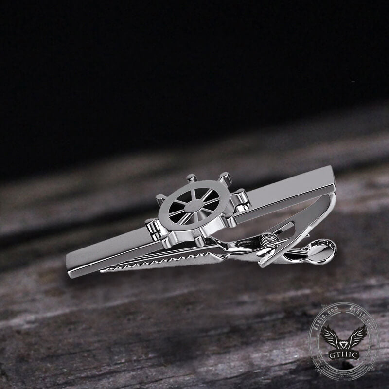 Minimalist Rudder Design Brass Tie Clip