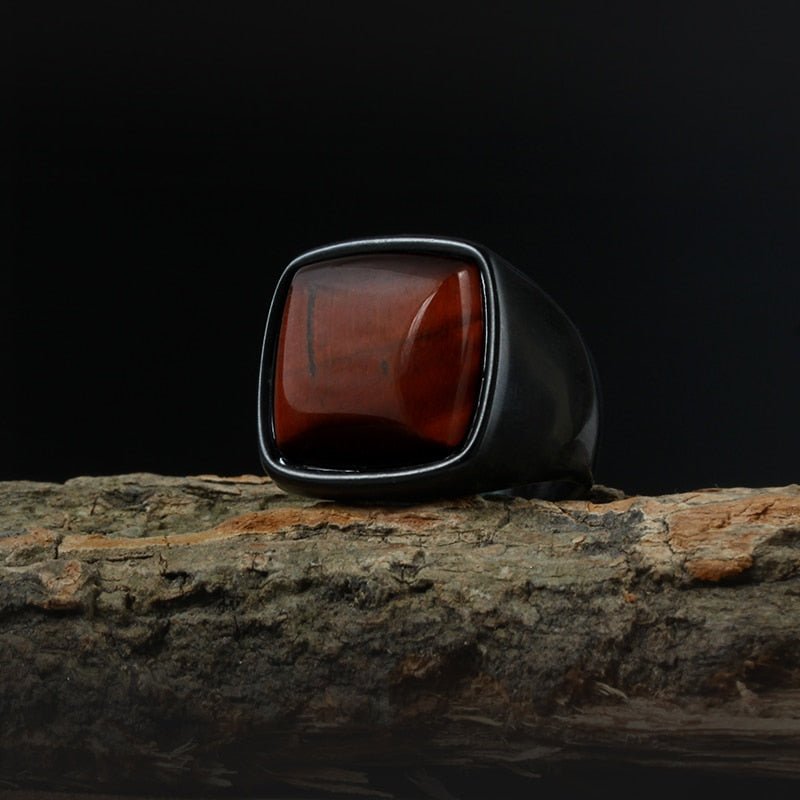 Modern Gemstone Black Ring
