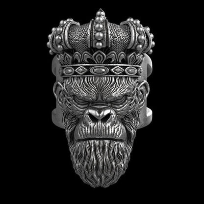 Monkey King Sterling Silver Ring