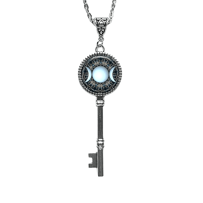 Moon Goddess Pendant Magic Chain / Classic Key of Solomon Circle Necklace