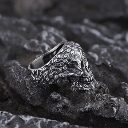 Multi Ghost Sterling Silver Skull Ring