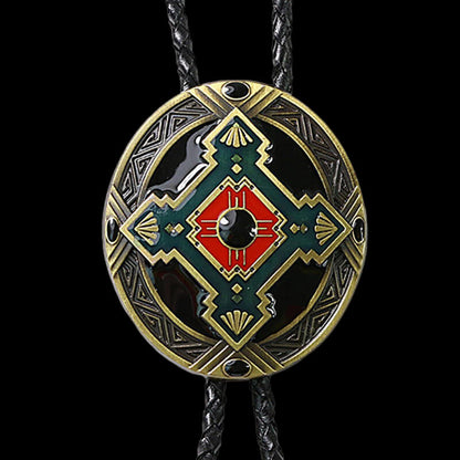 Native Indian Art Alloy Rodeo Bolo Tie