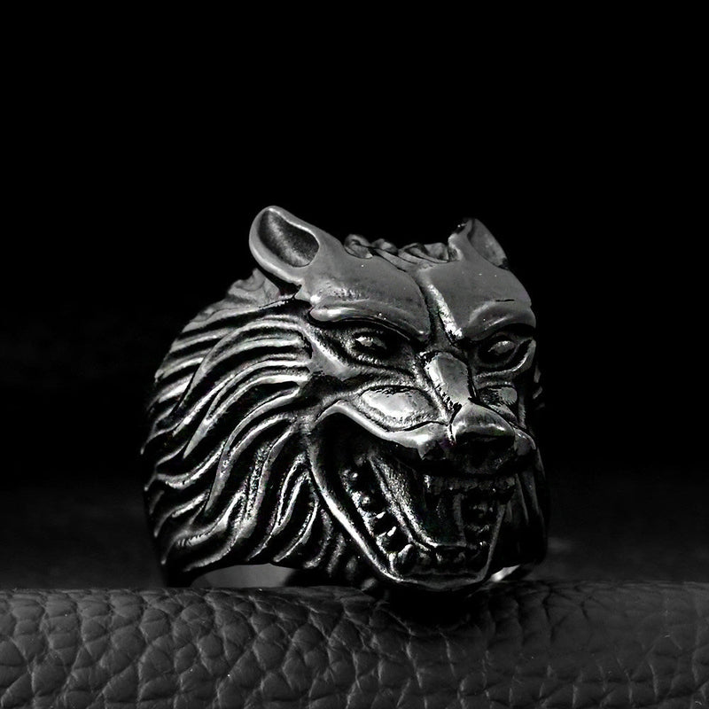 Nature Alternative Jewelry / Super Cool Wolf Rings / Stainless Steel Biker Ring