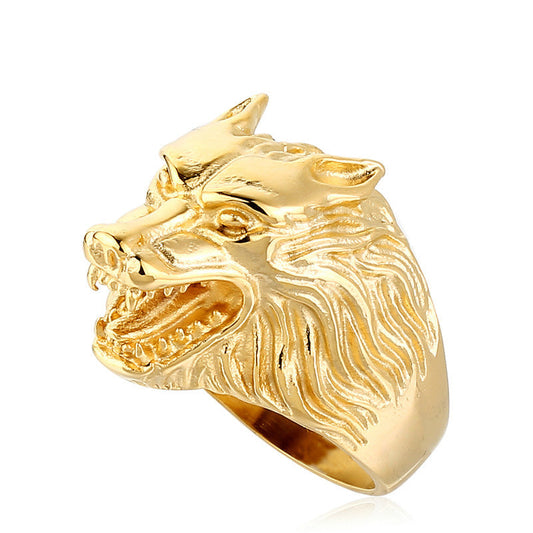 Nature Alternative Jewelry / Super Cool Wolf Rings / Stainless Steel Biker Ring