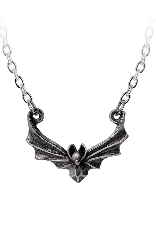 Night Bat Pendan With Antiqued Pewter Gothic Design