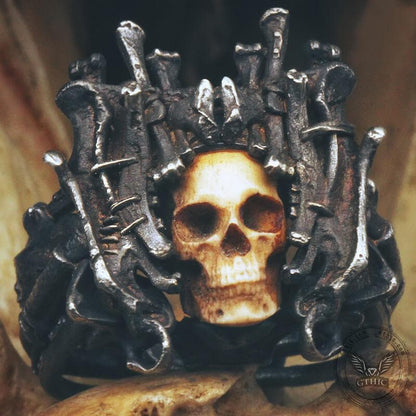 Night’s Watch Sterling Silver Skull Ring