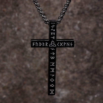Nordic Celtic Knot Rune Stainless Steel Cross Pendant