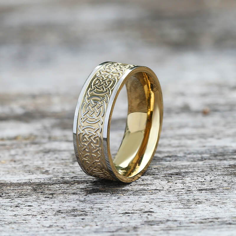 Nordic Celtic Knot Stainless Steel Viking Ring