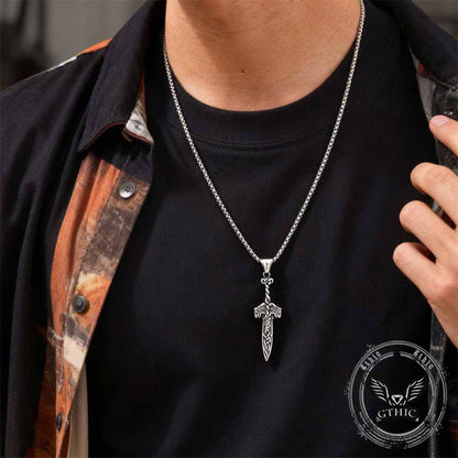 Nordic Celtic Knot Sword Stainless Steel Pendant