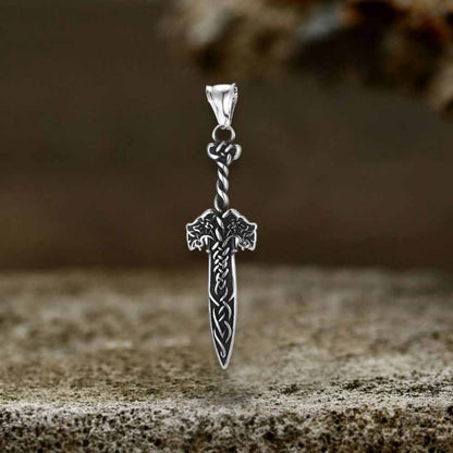 Nordic Celtic Knot Sword Stainless Steel Pendant