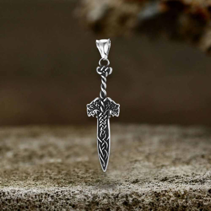 Nordic Celtic Knot Sword Stainless Steel Pendant