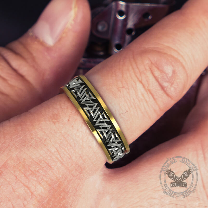 Nordic Valknut Sterling Silver Viking Ring