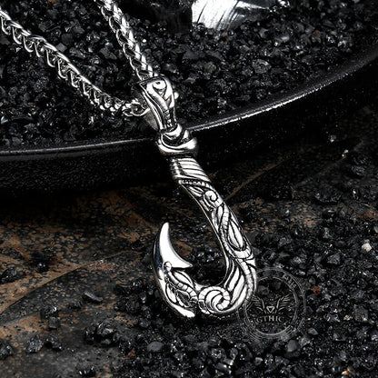 Nordic Viking Fish Hook Stainless Steel Pendant