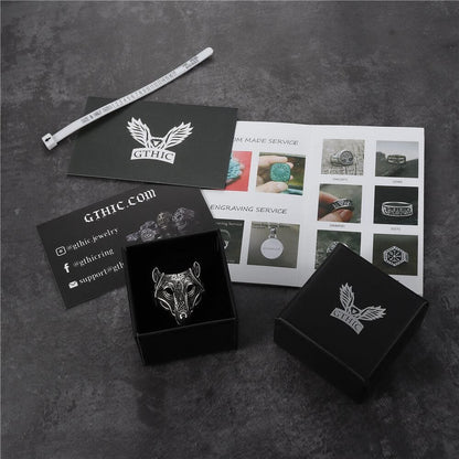 Nordic Wolf Stainless Steel Viking Ring