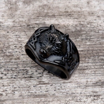 Norse Fenrir Wolf Stainless Steel Viking Ring