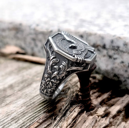 Norse Flying Eagle Stainless Steel Viking Ring