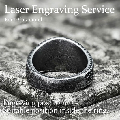 Norse Helm of Awe Eagle Stainless Steel Viking Ring