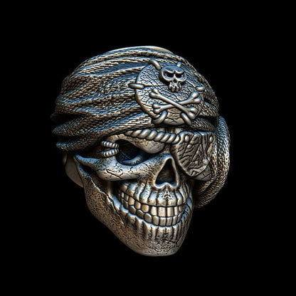 One-eyed Pirate Sterling Silver Skull Ring