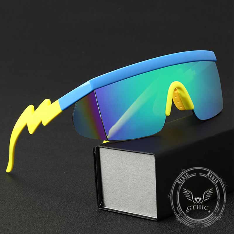 Outdoor Lightning Temple Irregular Cycling Sunglasses