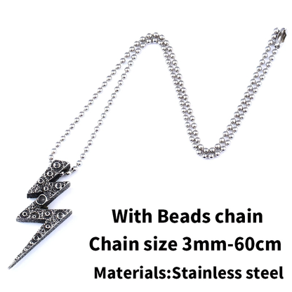 Pendant of Lightning Design / Stylish Necklace / Stainless Steel Funning Jewelry