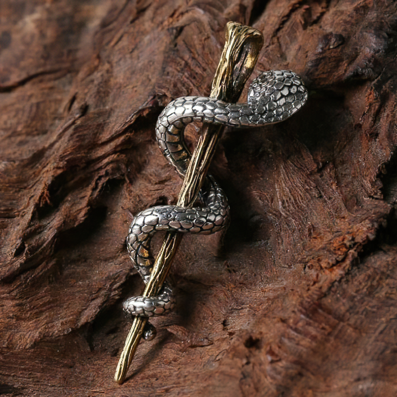 Pendant With Cobra of Real S925 Sterling Silver / Alternative Jewerly