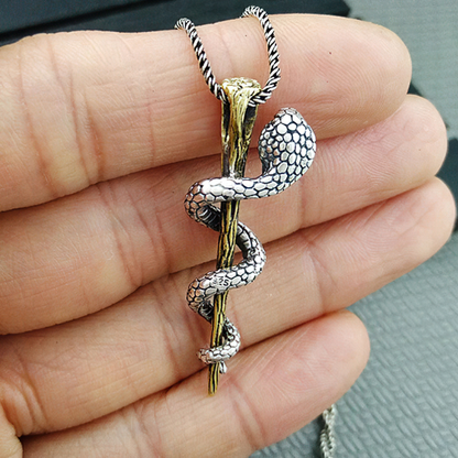 Pendant With Cobra of Real S925 Sterling Silver / Alternative Jewerly
