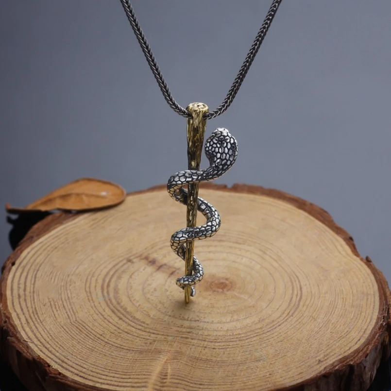 Pendant With Cobra of Real S925 Sterling Silver / Alternative Jewerly