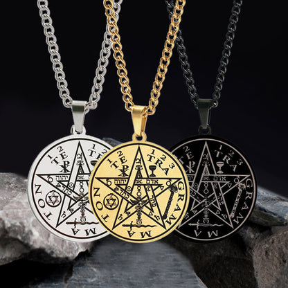 Pentagram Seal of Solomon Stainless Steel Necklace