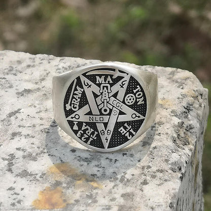 Pentagram Seal of Solomon Sterling Silver Ring