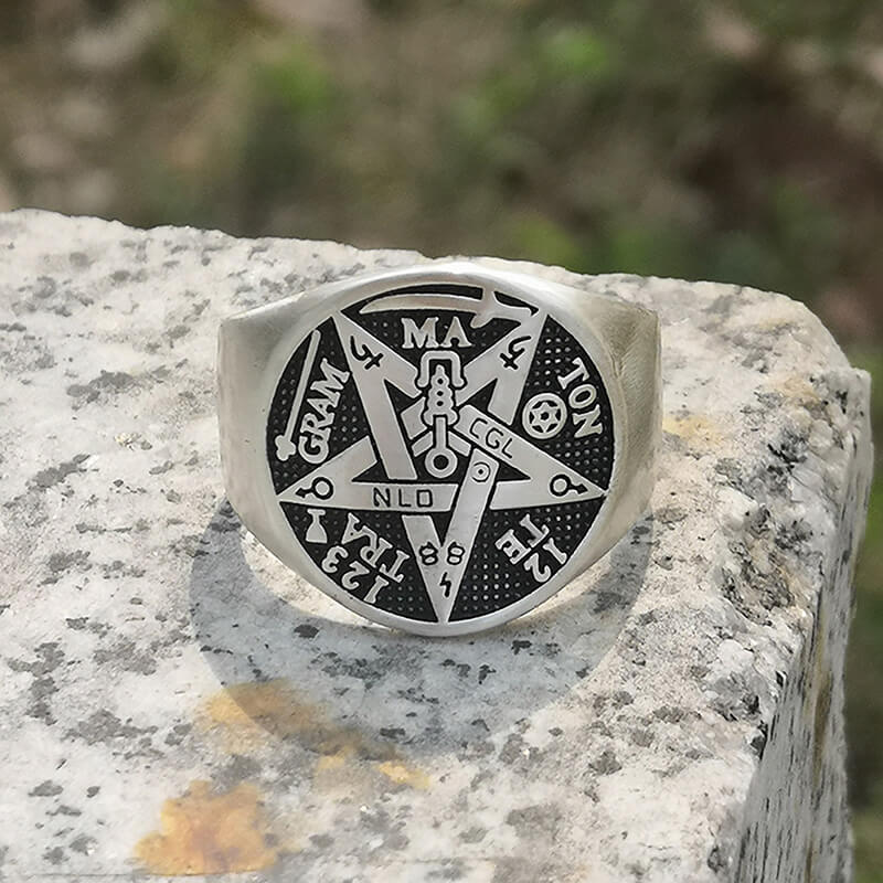 Pentagram Seal of Solomon Sterling Silver Ring