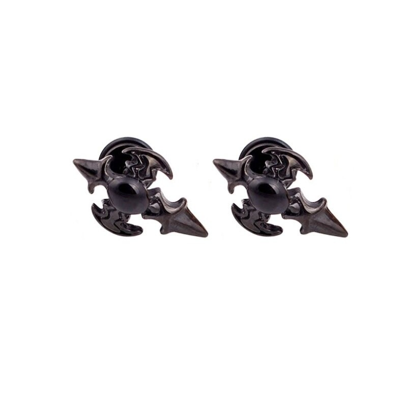 Personality Cross Design Stud Earrings / Stainless Steel Zirconia Jewelry in Alternative