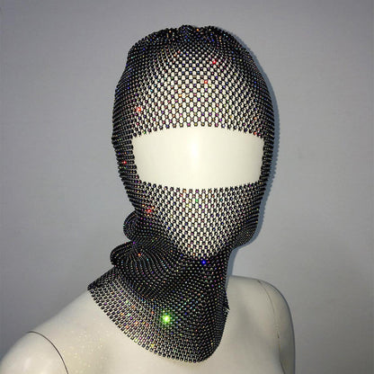 Personalized Fishnet Rhinestone Elastic Cycling Mask