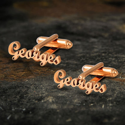 Personalized Stainless Steel Name Cufflinks