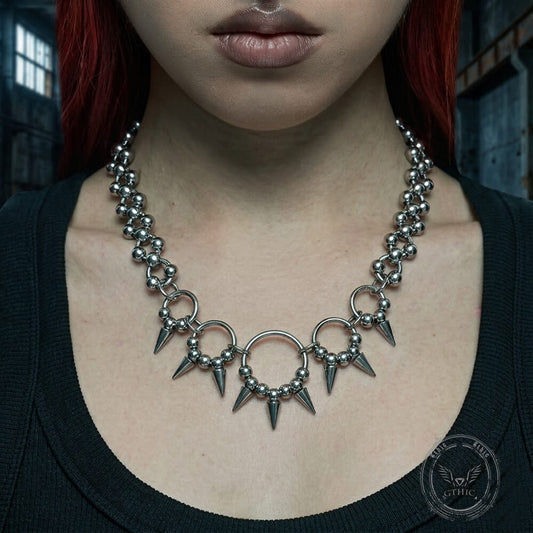 Personalized Studded Ring Stainless Steel Clavicle Necklace