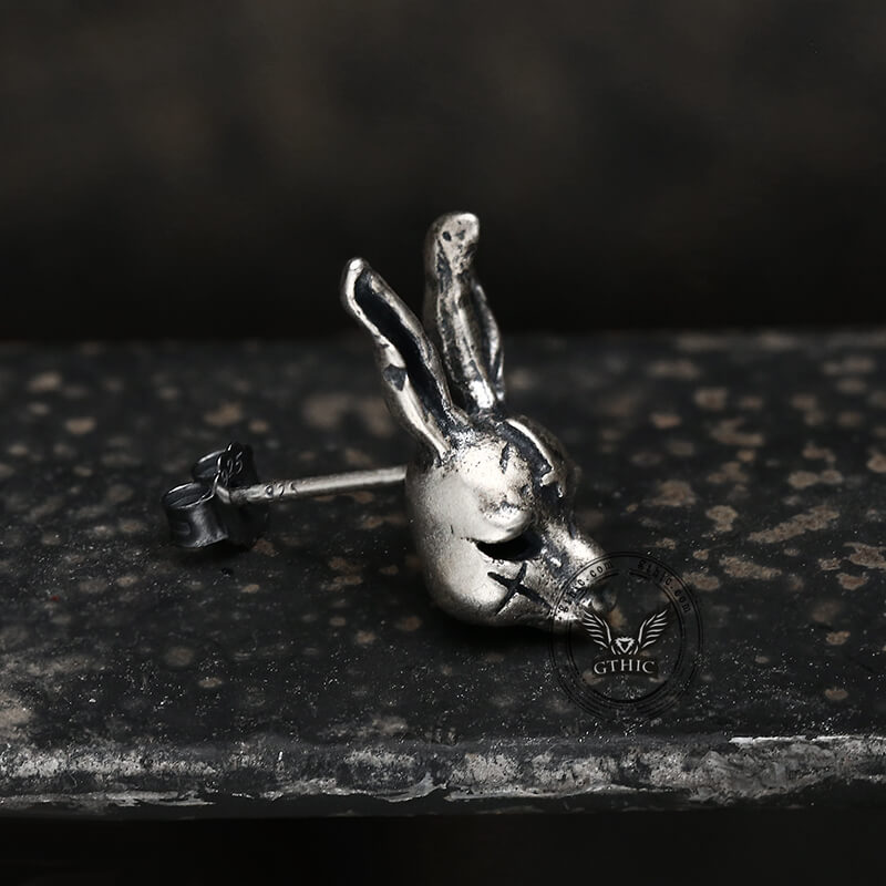 Anti Cross Hare Sterling Silver Ear Stud