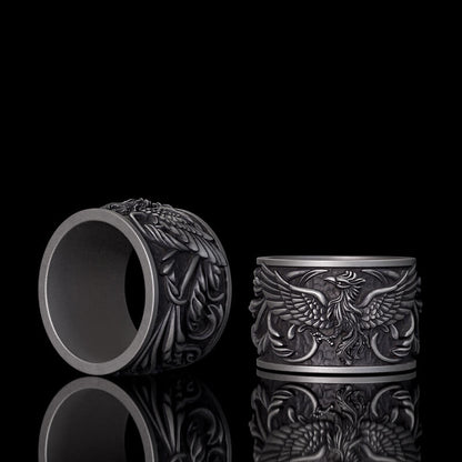 Phoenix Pattern Sterling Silver Ring