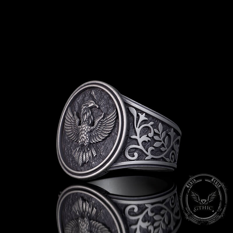 Phoenix Vine Pattern Sterling Silver Ring