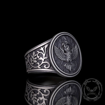 Phoenix Vine Pattern Sterling Silver Ring