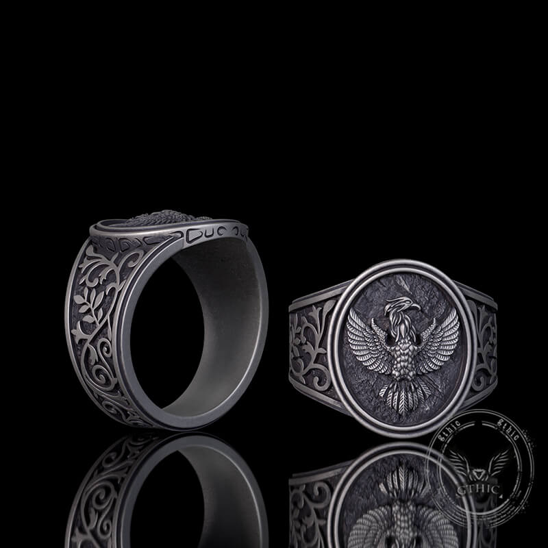 Phoenix Vine Pattern Sterling Silver Ring