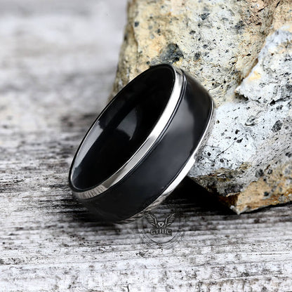 Polished Valknut Titanium Band Viking Ring