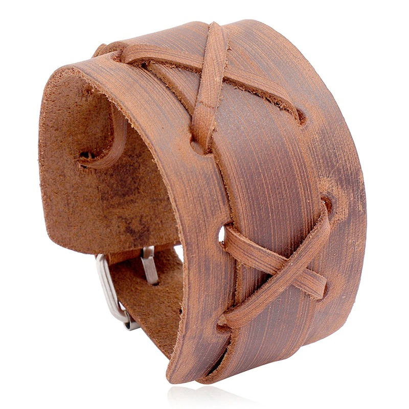Popular Genuine Leather Bangle / Punk Rock Wide Bracelets for and
