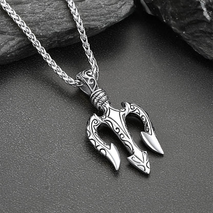 Poseidon Trident Necklace Ancient Greek Mythology Pendant