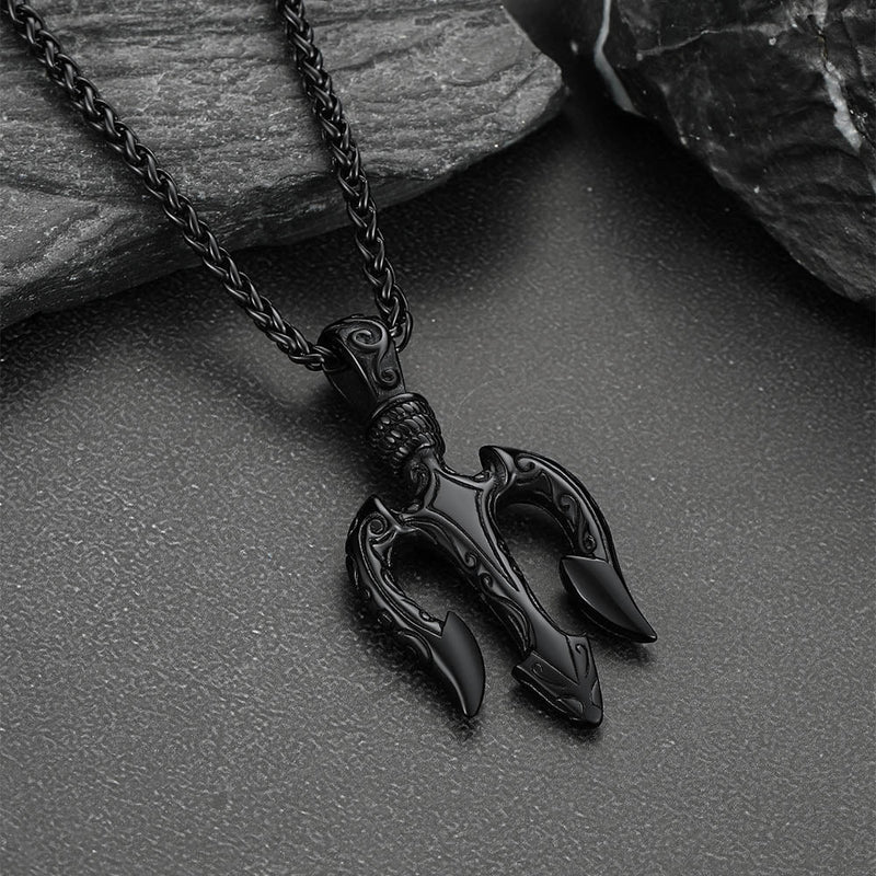 Poseidon Trident Necklace Ancient Greek Mythology Pendant